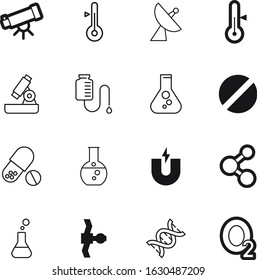 science vector icon set such as: observe, microscope, container, gas, house, discover, broadcasting, control, oxygen, find, stem, surveillance, drawing, energy, outline, gene, counter, shadow