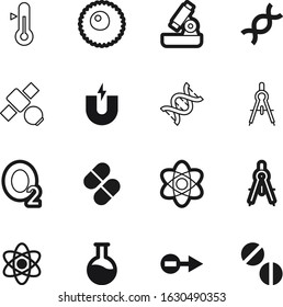 science vector icon set such as: magnetic, female, electromagnetic, weather, test, nature, temperature, zoom, egg, telephony, internet, horseshoe, attractive, north, pictogram, oxygen, reproductive