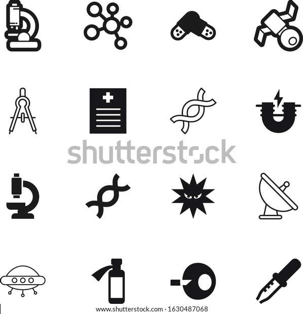 science vector icon set such as: tool, sperm,\
aerial, bacterium, future, fitness, capsule, copper, pipette,\
current, aspirin, engineer, microbe, analysis, reproduction, glass,\
modern, magnetism