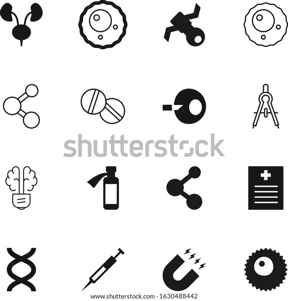 science vector icon set such as: lamp, test,\
bottle, button, telephony, tablet, think, designer, divider,\
vitamin, abstract, pill, aspirin, idea, architect, lightbulb, mind,\
architecture, magnetic
