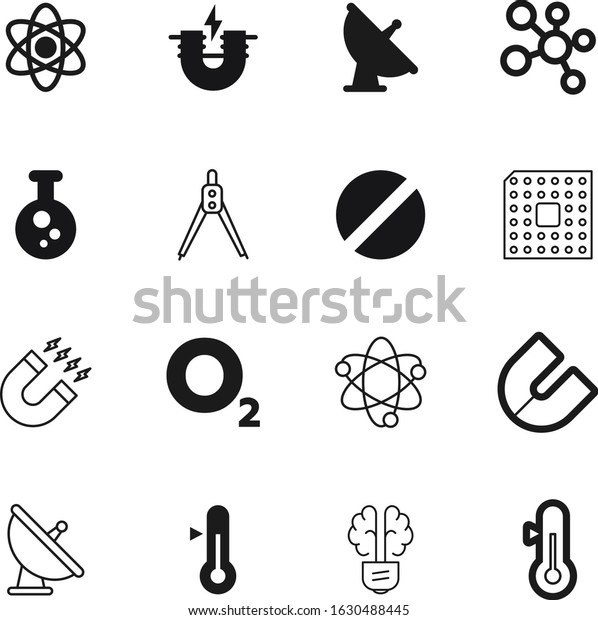science vector icon set such as: solution,\
chip, o2, biology, air, creativity, board, circuit, imagination,\
toxic, idea, direction, electromagnetic, drug, tool, simple, lines,\
hand, cpu, architect