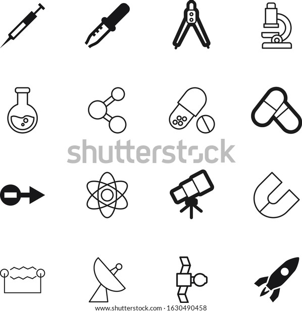science\
vector icon set such as: divider, study, view, rubber, clinical,\
spaceship, wave, training, hospital, fly, electric, discovery,\
broadcasting, lens, attract, precision,\
force