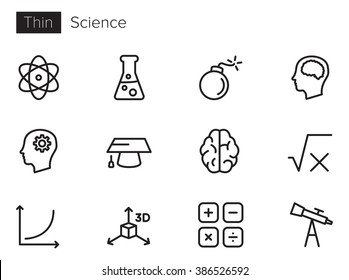 Science Vector Icons Set Thin Line Outline