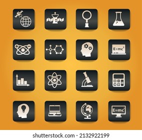 science vector icons for web and user interface design