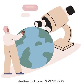 Science. Vector illustration. Analysis research findings helps to uncover patterns and relationships Scientists investigate underlying mechanisms behind observed phenomena Education plays vital role