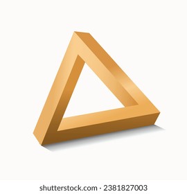 Science vector infographics. Optical illusion. Irregular triangle