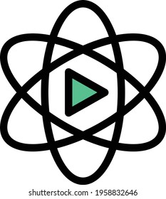 science video vector line colour icon