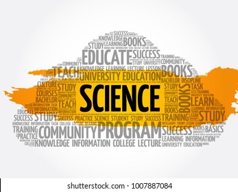 SCIENCE word cloud collage, education concept background