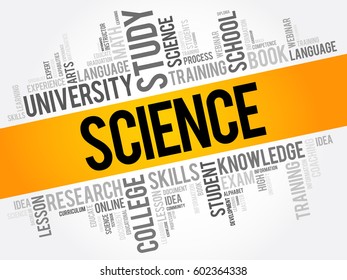 SCIENCE word cloud collage, education concept background