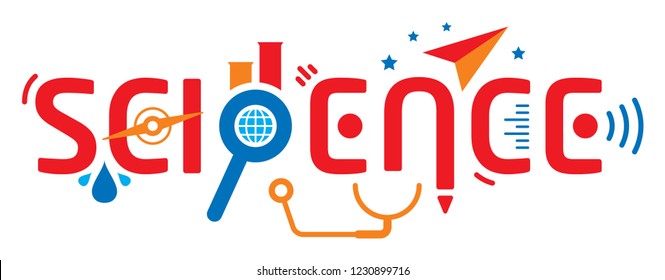 science word design concept red and blue vector
