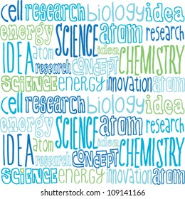 Science words seamless vector