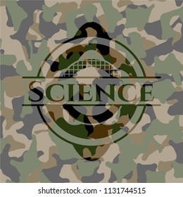 Science written on a camouflage texture