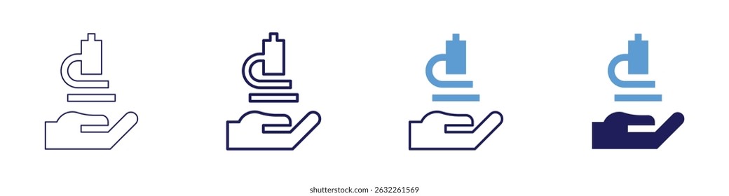 Sciences icon in 4 different styles. Thin Line, Line, Bold Line, Duotone. Duotone style. Editable stroke.