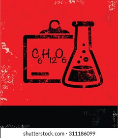 Science,test design on red background, grunge vector