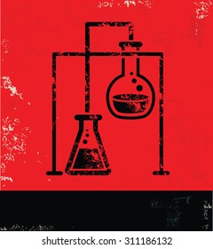 Science,test design on red background, grunge vector