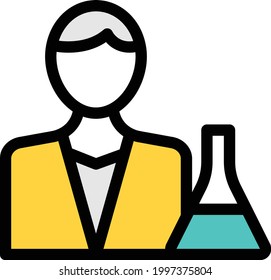 scienctist vector colour line icon