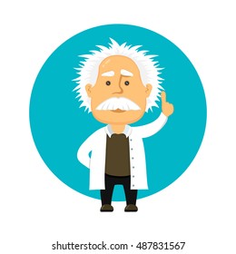 scienest flat design cartoon character illustration. isolated on white background