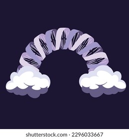 Scientific abstract of DNA as a rainbow in the clouds vector illustration background