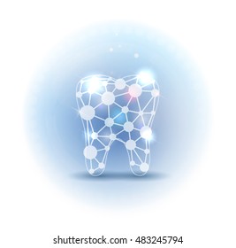 Scientific abstract tooth beautiful design light blue color