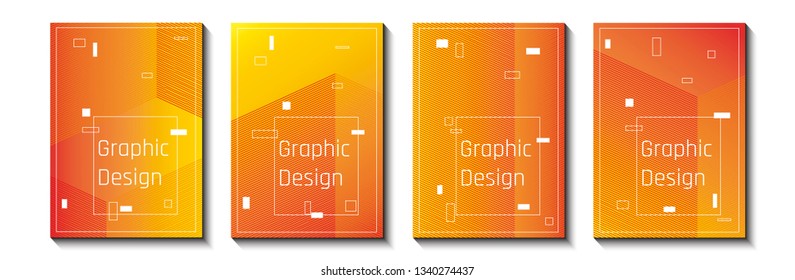Scientific annual report design vector collection. stripes texture cover page layout templates set. Report covers graphic design, business brochure pages corporate templates