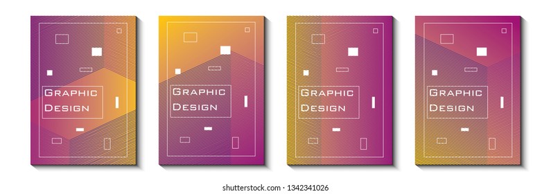 Scientific annual report design vector collection. stripes texture cover page layout templates set. Report covers graphic design, business brochure pages corporate templates