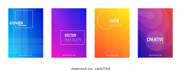 Scientific annual report design vector collection. Halftone stripes texture cover page layout templates set. Report covers graphic design, business brochure pages corporate templates