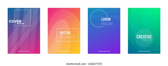Scientific annual report design vector collection. Halftone stripes texture cover page layout templates set. Report covers graphic design, business brochure pages corporate templates