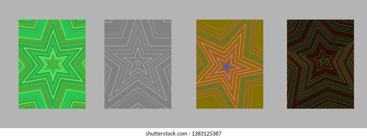 Scientific annual report design vector collection. Halftone stripes texture cover page layout templates set. Report covers graphic design, business brochure pages corporate templates.