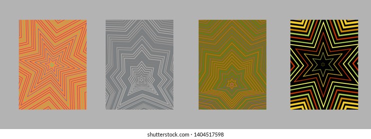 Scientific annual report design vector collection. Halftone stripes texture cover page layout templates set. Report covers graphic design, business brochure pages corporate templates.