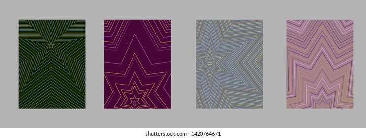 Scientific annual report design vector collection. Halftone stripes texture cover page layout templates set. Report covers graphic design, business brochure pages corporate templates.