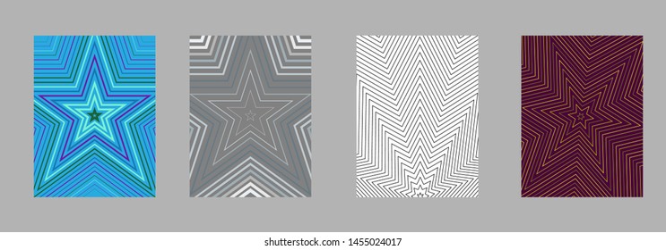 Scientific annual report design vector collection. Halftone stripes texture cover page layout templates set. Report covers graphic design, business brochure pages corporate templates.