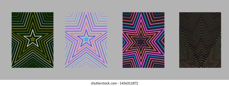Scientific annual report design vector collection. Halftone stripes texture cover page layout templates set. Report covers graphic design, business brochure pages corporate templates.
