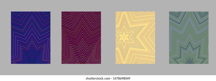 Scientific annual report design vector collection. Halftone stripes texture cover page layout templates set. Report covers graphic design, business brochure pages corporate templates.