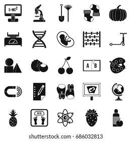 Scientific approach icons set. Simple set of 25 scientific approach icons for web isolated on white background