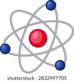 Scientific Atom Model Illustration with Electrons and Nucleus