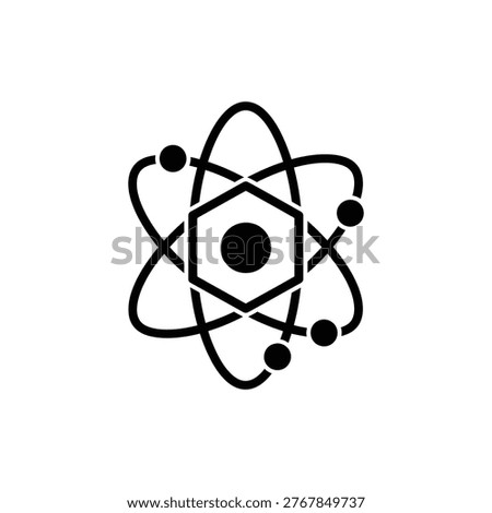 Scientific Atom Model Nucleus and Orbit Icon