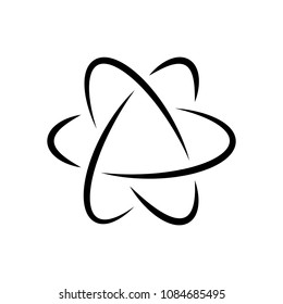 scientific atom symbol, logo, simple icon