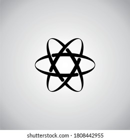 scientific atom symbol, logo, simple icon