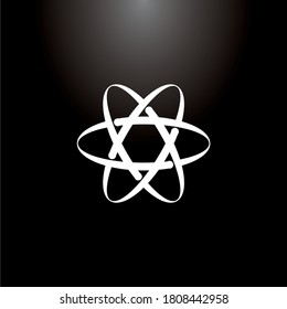 scientific atom symbol, logo, simple icon