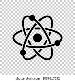 scientific atom symbol, simple icon. On transparent background.