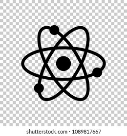scientific atom symbol, simple icon. On transparent background.