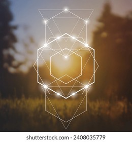 Antecedentes científicos. Ciberespacio, aprendizaje automático, inteligencia artificial, conceptos de red neuronal con triángulos y partículas. Matemáticas en la naturaleza.