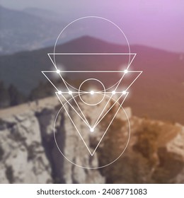 Antecedentes científicos. Ciberespacio, aprendizaje automático, inteligencia artificial, conceptos de red neuronal con triángulos y partículas. Matemáticas en la naturaleza.