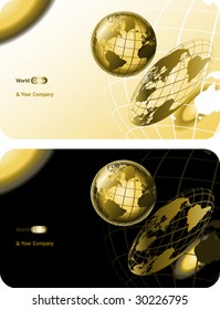 scientific background with golden world globe for companies