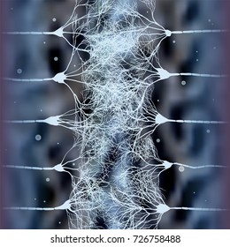 scientific background with neuron cells forming massive net