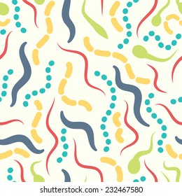 Scientific Background, Seamless Pattern With Bacteria, Viruses And Worms