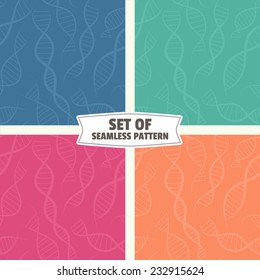 scientific background, seamless pattern with DNA, the genetic spiral