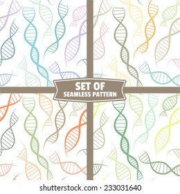 scientific background, seamless pattern with DNA, the genetic spiral