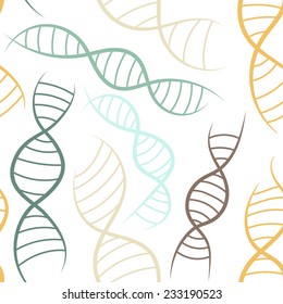 scientific background, seamless pattern with DNA, the genetic spiral