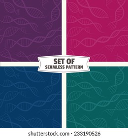 scientific background, seamless pattern with DNA, the genetic spiral